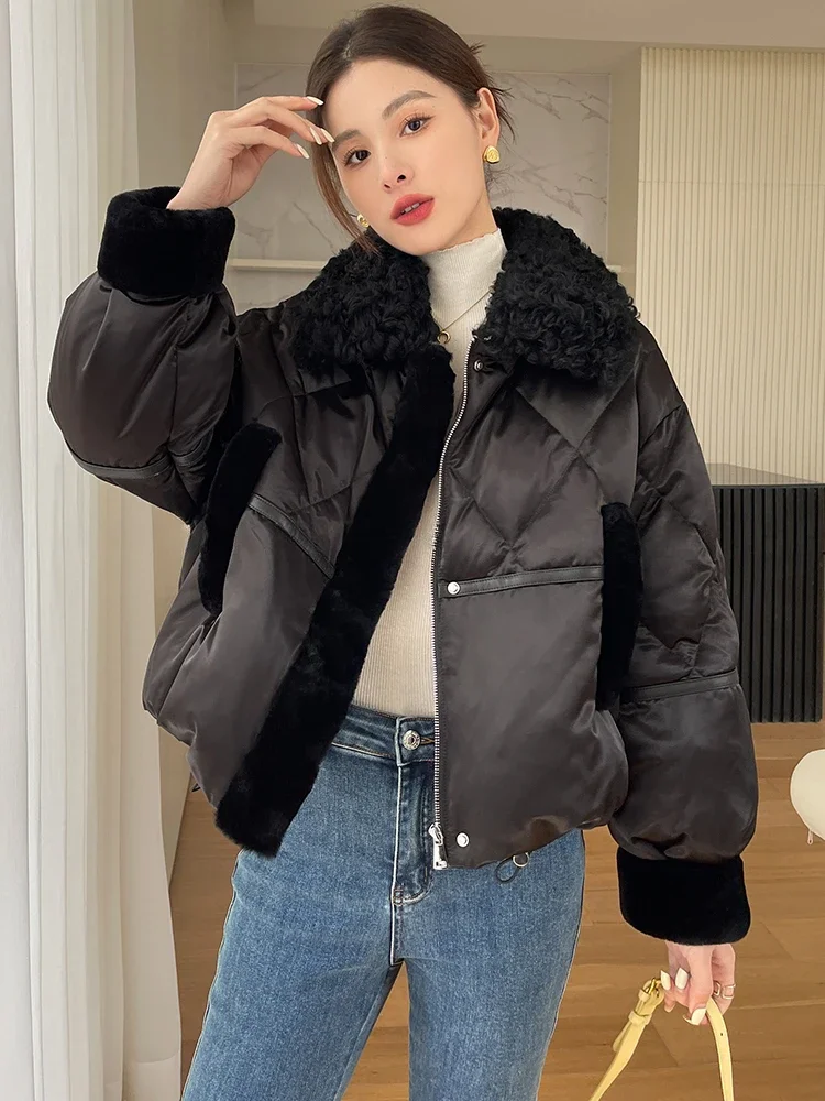 90% White Goose Down Jacket for Women 2023 New High Quality Short Fashion Warm Real Lambswool Collar Winter Down Coats
90% White Goose Down Jacket for Women 2023 New High Quality Short Fashion Warm Real Lambswool Collar Winter Down Coats