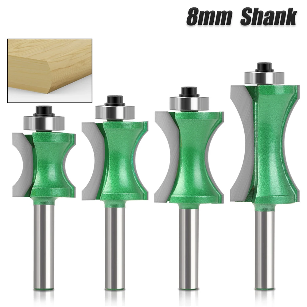 

1pcs 8mm Shank Half Round bit convex edging Bits for wood end mill Woodworking Tool Industrial Grade milling cutter