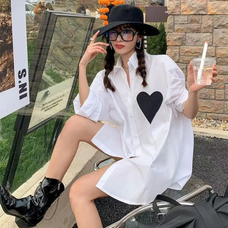 DUOFAN Embroidered Love Shirts Women's Spring Autumn New Loose Design Long Sleeve Shirt Coat White Oversize Sunscreen Blouses
DUOFAN Embroidered Love Shirts Women's Spring Autumn New Loose Design Long Sleeve Shirt Coat White Oversize Sunscreen Blouses