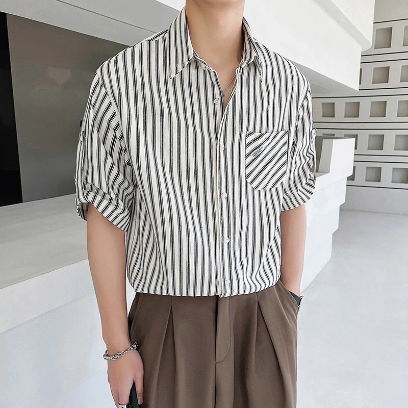 Elegant Summer Striped Print Short Sleeve Men Shirts Fashion All-match Casual Button Business Oversized 2023 New Cool Clothes
Elegant Summer Striped Print Short Sleeve Men Shirts Fashion All-match Casual Button Business Oversized 2023 New Cool Clothes