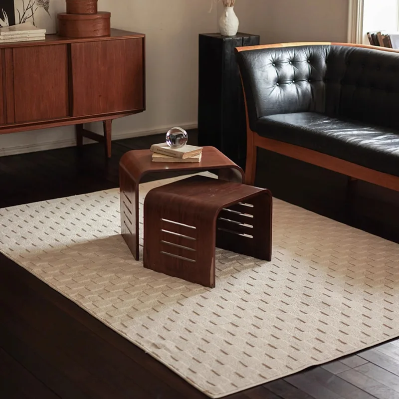 

Ковер из смесовой шерсти для гостиной, домашние толстые коврики для спальни, современный дизайн, диван, кофейный столик, напольный коврик, ковер для виллы, кабинета