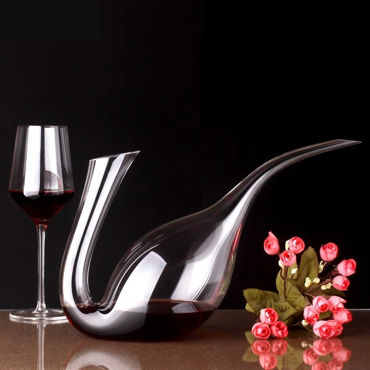 

1500ML Mouth Blown Crystal Glass Chicken Wine Decanter Handmade Glass Red Wine Pitcher Aerator Barware Drinking Vessel Ornament
