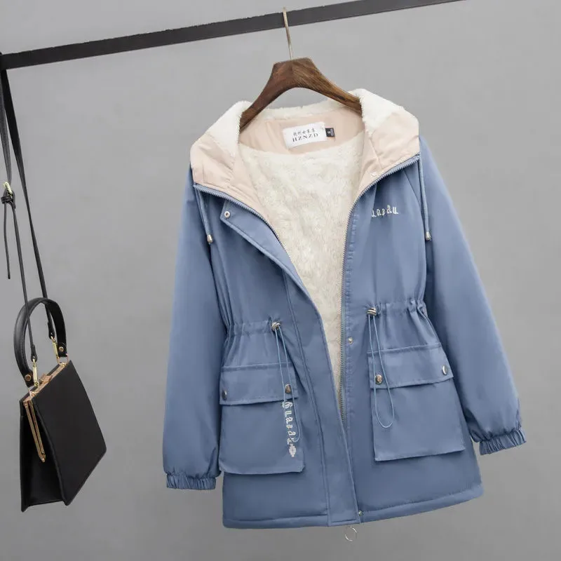 Autumn Winter Women's Loose Jacket New Fashion Ladies Velvet Thick Warm Parka Female Casual Windbreaker Hooded Jacker Coat 
Autumn Winter Women's Loose Jacket New Fashion Ladies Velvet Thick Warm Parka Female Casual Windbreaker Hooded Jacker Coat