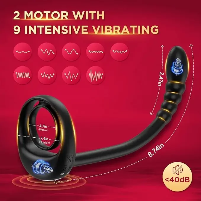 Perles anales vibrantes pour hommes, plug anal, anneau pénien, télécommande d'application, masseur de prostate masculin, jouets sexuels pour adultes 3