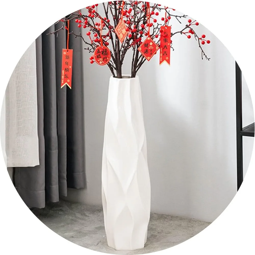 

Large Floor Ceramic Tall Vase 28 Inches,White Modern Flower Tall Vases for Living Room Décor, Porcelain Flower Arrangement Vase