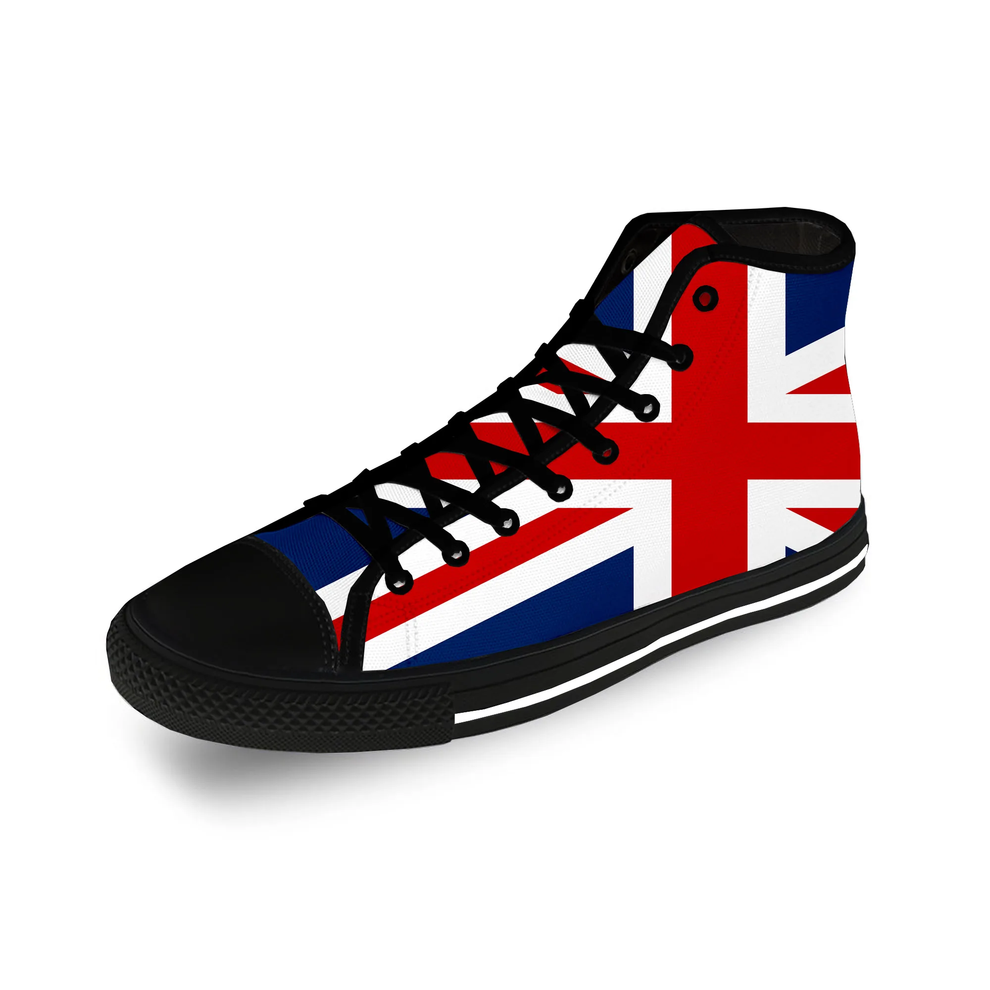 

Britain British UK Flag Union Jack Casual Cloth Fashion 3D Print High Top Canvas Shoes Men Women Lightweight Breathable Sneakers