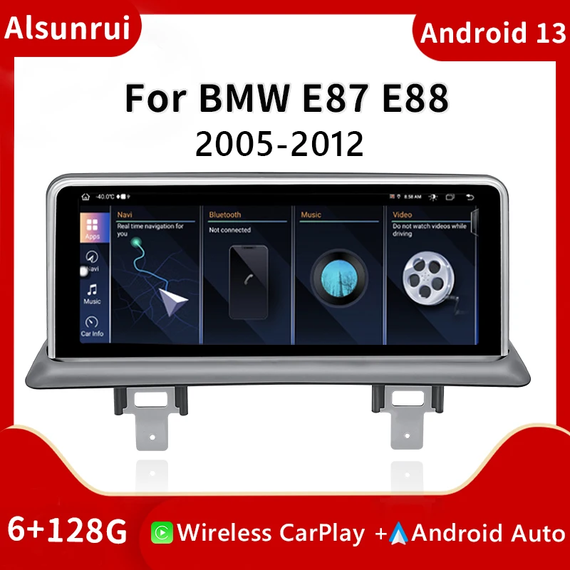 

Wireless Carplay Android 12 Car Radio Screen For BMW 1 Series 120i E81 E82 E87 E88 CCC CIC Multimedia Head unit Stereo Audio 4G