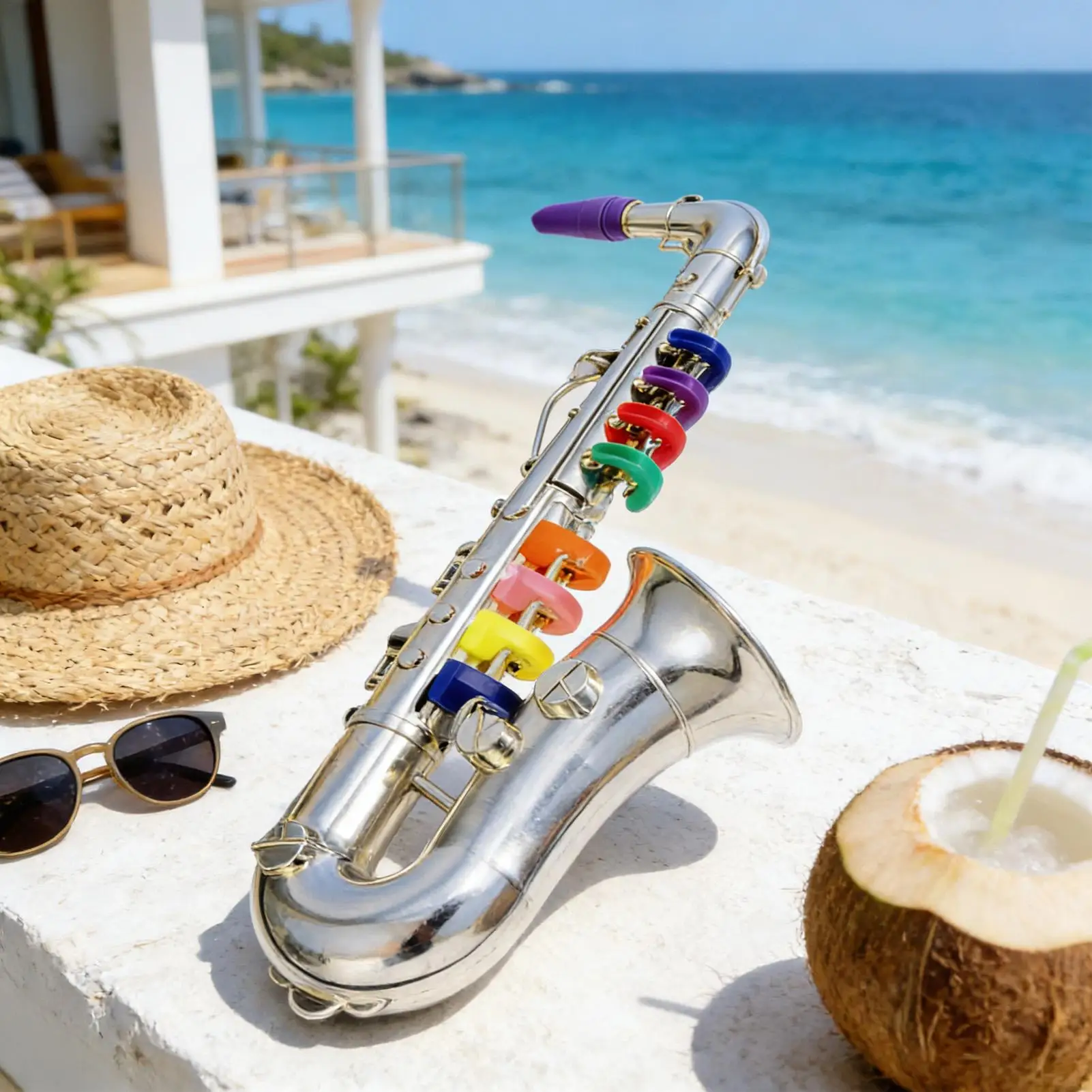 Kids Toy Saxophone Playable Musical Instrument Educational Lightweight Sax For Beginners, Party Birthday School Performance Kids Toy Saxophone Playable Musical Instrument Educational Lightweight Sax For Beginners, Party Birthday School Performance