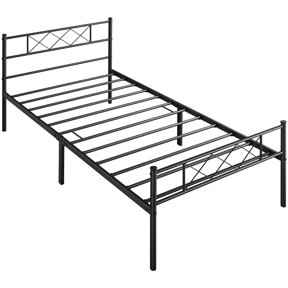 

Easyfashion Journee x-Design Metal Platform Twin Bed, Black