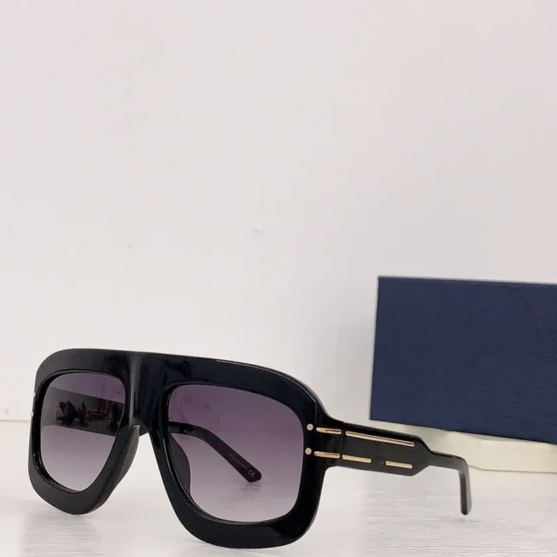 

2024 модная черная ацетатная оправа для глаз очень большие женские солнцезащитные очки мужские роскошные брендовые серые градиентные линзы UV400