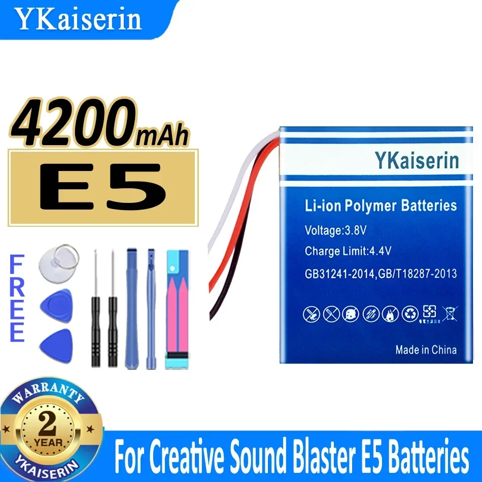 

4200mAh YKaiserin Battery E 5 for Creative Sound Blaster E5 High Capacity Batteries + Track NO Warranty 2 Years
