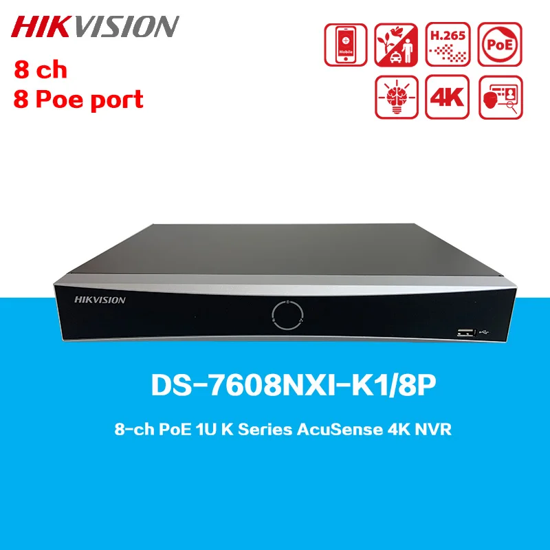 

HIKVISION 8-ch 16-ch PoE ports 1U K Series AcuSense 4K NVR DS-7608NXI-K1/8P DS-7616NXI-K2/16P