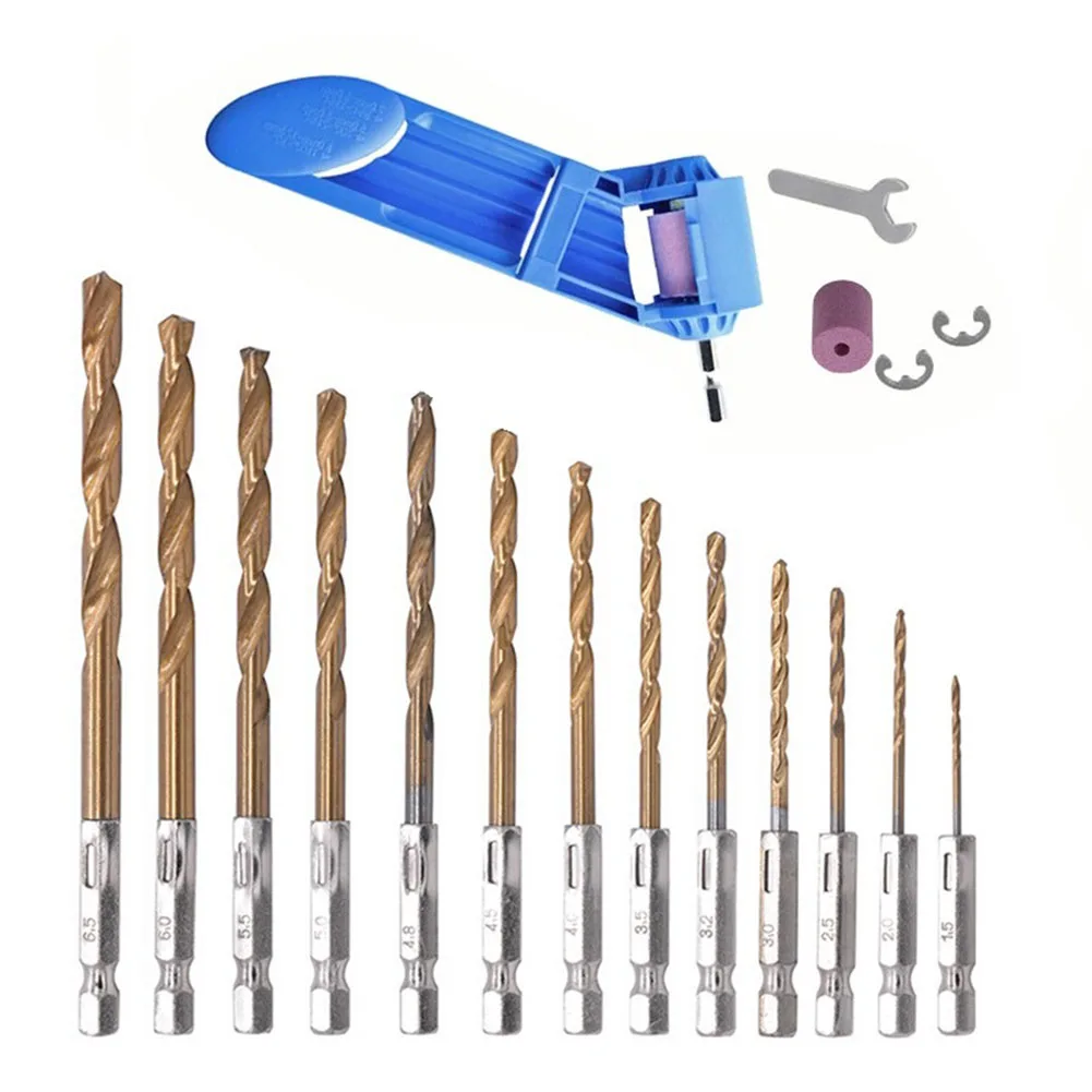Drill Bit Grinding Machine Set HSS Bit 6.35mm Hex Shank 1.5-6.5mm Corundum Grinding Wheel Electric Drill Wood Plastic Punching
Drill Bit Grinding Machine Set HSS Bit 6.35mm Hex Shank 1.5-6.5mm Corundum Grinding Wheel Electric Drill Wood Plastic Punching