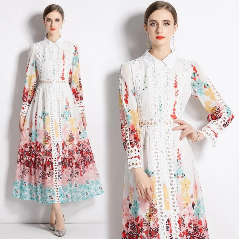 New Trendy Autumn Women Dresses Breathable Hollowout Mid Long Bohemian Single Breasted Cascading Ruffle Green Color Vestido
New Trendy Autumn Women Dresses Breathable Hollowout Mid Long Bohemian Single Breasted Cascading Ruffle Green Color Vestido