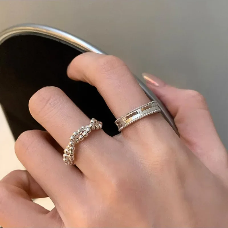 925 Sterling Silver Rings for Women Girl Bead Geometric Texture Trend Design Korean Simple Fashion Jewelry Gift Dropshipping
925 Sterling Silver Rings for Women Girl Bead Geometric Texture Trend Design Korean Simple Fashion Jewelry Gift Dropshipping