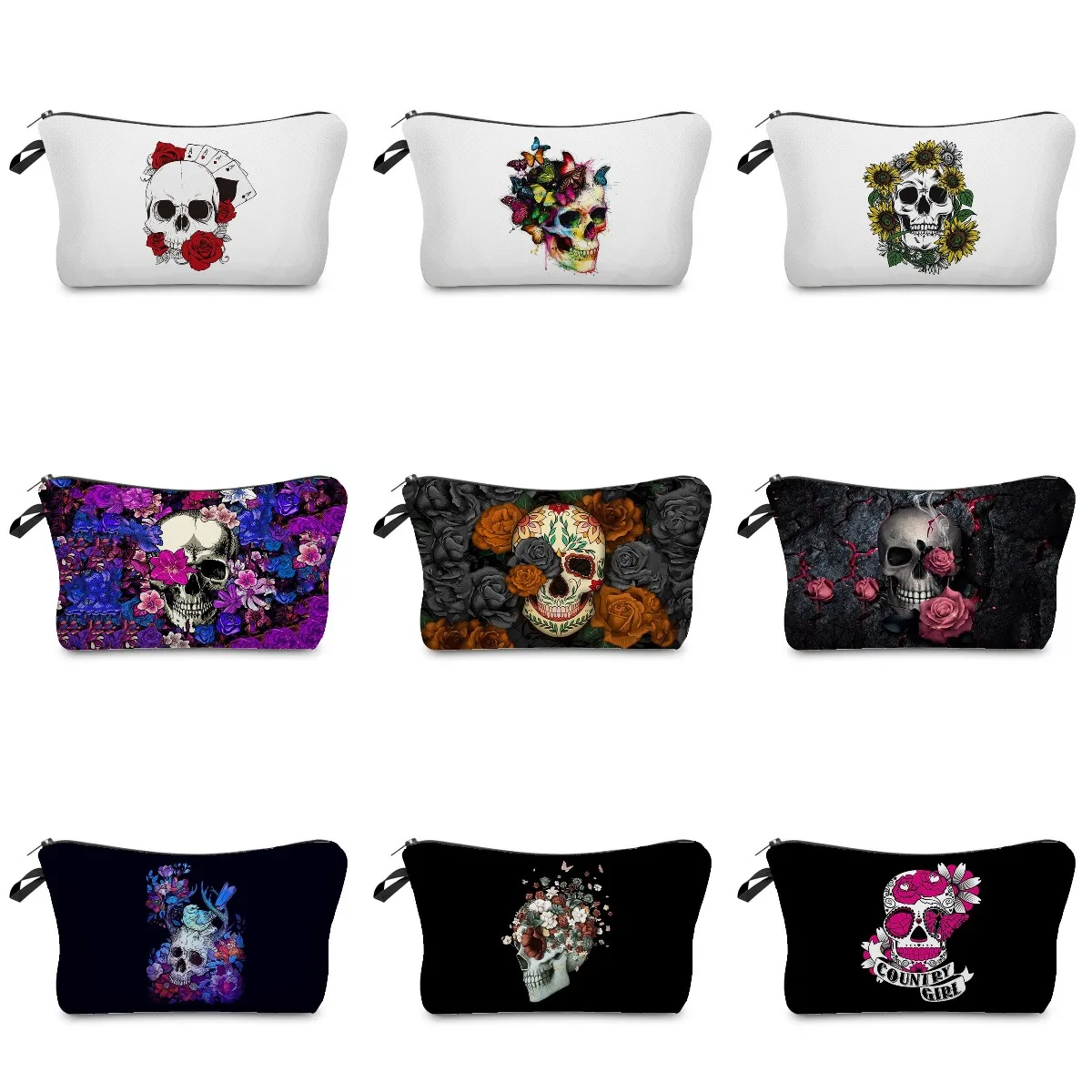 Personality Makeup Pouch Lipstick Organizer Cases Portable Travel Storage Bag Zipper Makeup Bag Women Cosmetic Bags Skull Print
Personality Makeup Pouch Lipstick Organizer Cases Portable Travel Storage Bag Zipper Makeup Bag Women Cosmetic Bags Skull Print