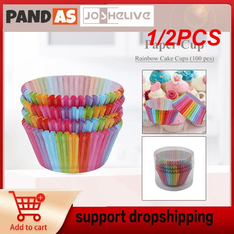 

1/2PCS Cupcake Paper Cups Rainbow Liner Cupcake Muffin Cases Paper Cake Baking Molds Wedding Party Decorating Cupcake Cases