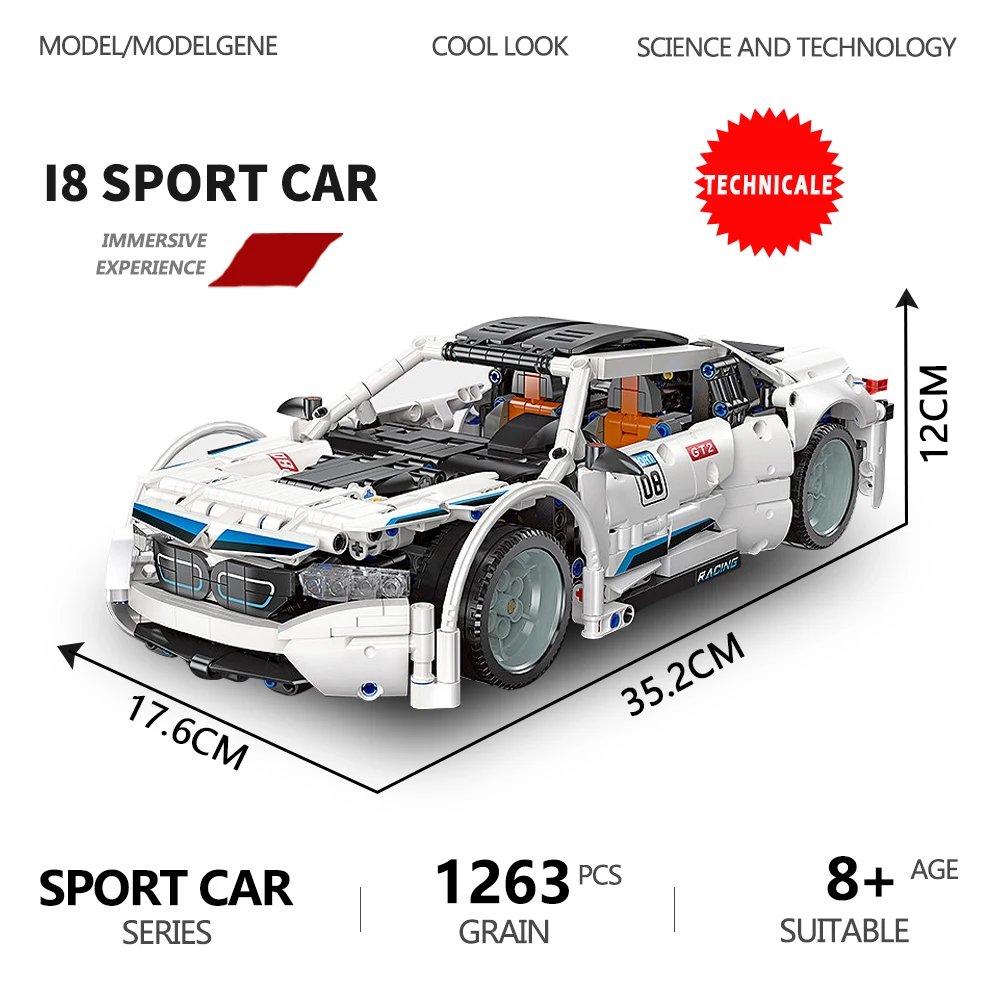 

Creative Expert Model I8 Sport Car High-tech Technical Racing Car MOC Bricks Building Blocks Boys Educational Toys Xmas Gifts