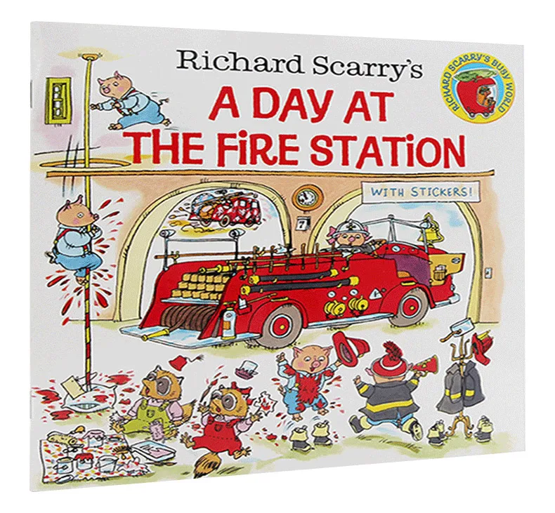 

MiluMilu Richard Scarry’s A Day At The Fire Station Children's English Picture Book Story Original Books