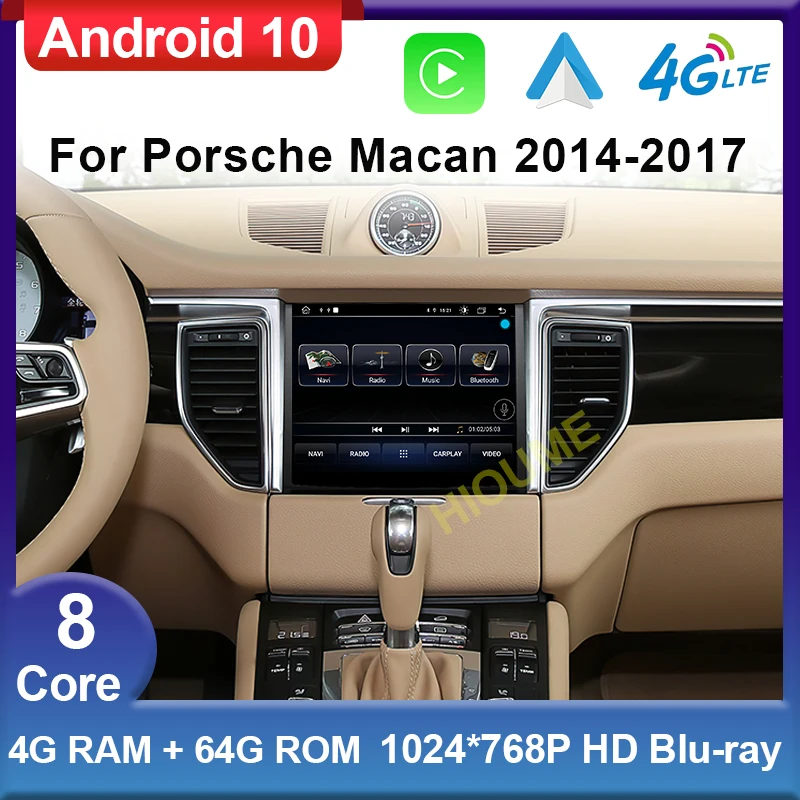 

Android 10.0 8Core 4+64GB Car Radio GPS Multimedia Player for Porsche Macan 2014-2017 with IPS HD Screen DSP 4G carplay 4GLTE