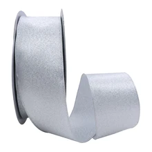 

5 10 25 Yards/Roll 38mm Silver Lurex Metallic Wired Edge Ribbon for Sewing Accessories Bows for Crafts Gift Wrapping