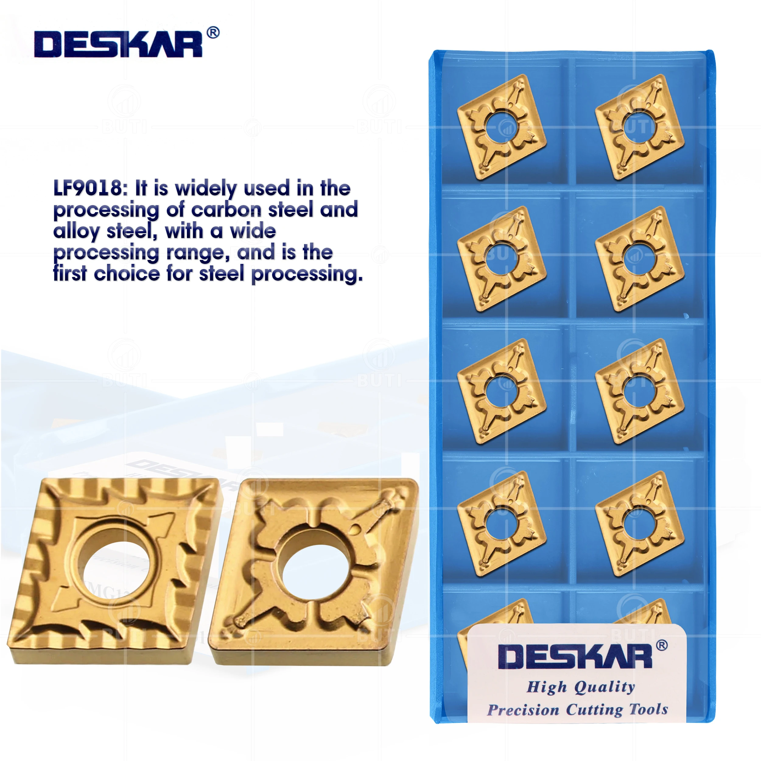 DESKAR 100% Original CNMG120404 CNMG120408 TM CQ LF9018 CNC Lathe Cutter Cutting Turning Tools Carbide Inserts For Steel Parts
DESKAR 100% Original CNMG120404 CNMG120408 TM CQ LF9018 CNC Lathe Cutter Cutting Turning Tools Carbide Inserts For Steel Parts