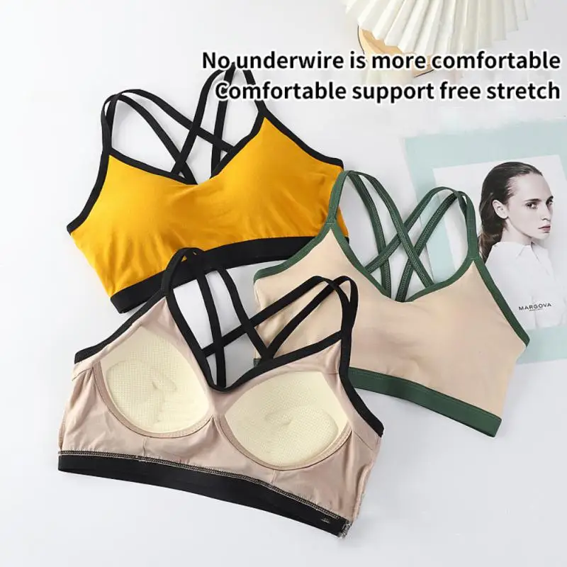 Gather Stretch Sport Bra Wrapped Chest Threaded Cotton Bra Integrated Cup Vest Yoga Cotton Bra Without Back Buckle
Gather Stretch Sport Bra Wrapped Chest Threaded Cotton Bra Integrated Cup Vest Yoga Cotton Bra Without Back Buckle