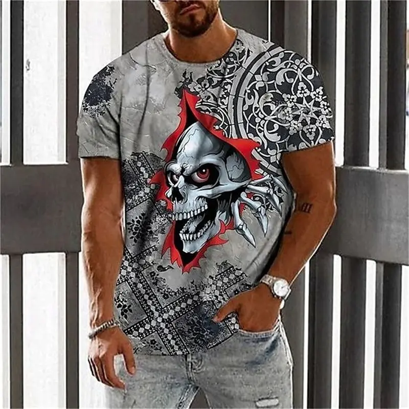 3d Skull T-Shirt For Men Summer Fashion Short Sleeve Top Horror Skull Print Tees Quick Dry Pullover Loose Oversized Men Clothing
3d Skull T-Shirt For Men Summer Fashion Short Sleeve Top Horror Skull Print Tees Quick Dry Pullover Loose Oversized Men Clothing