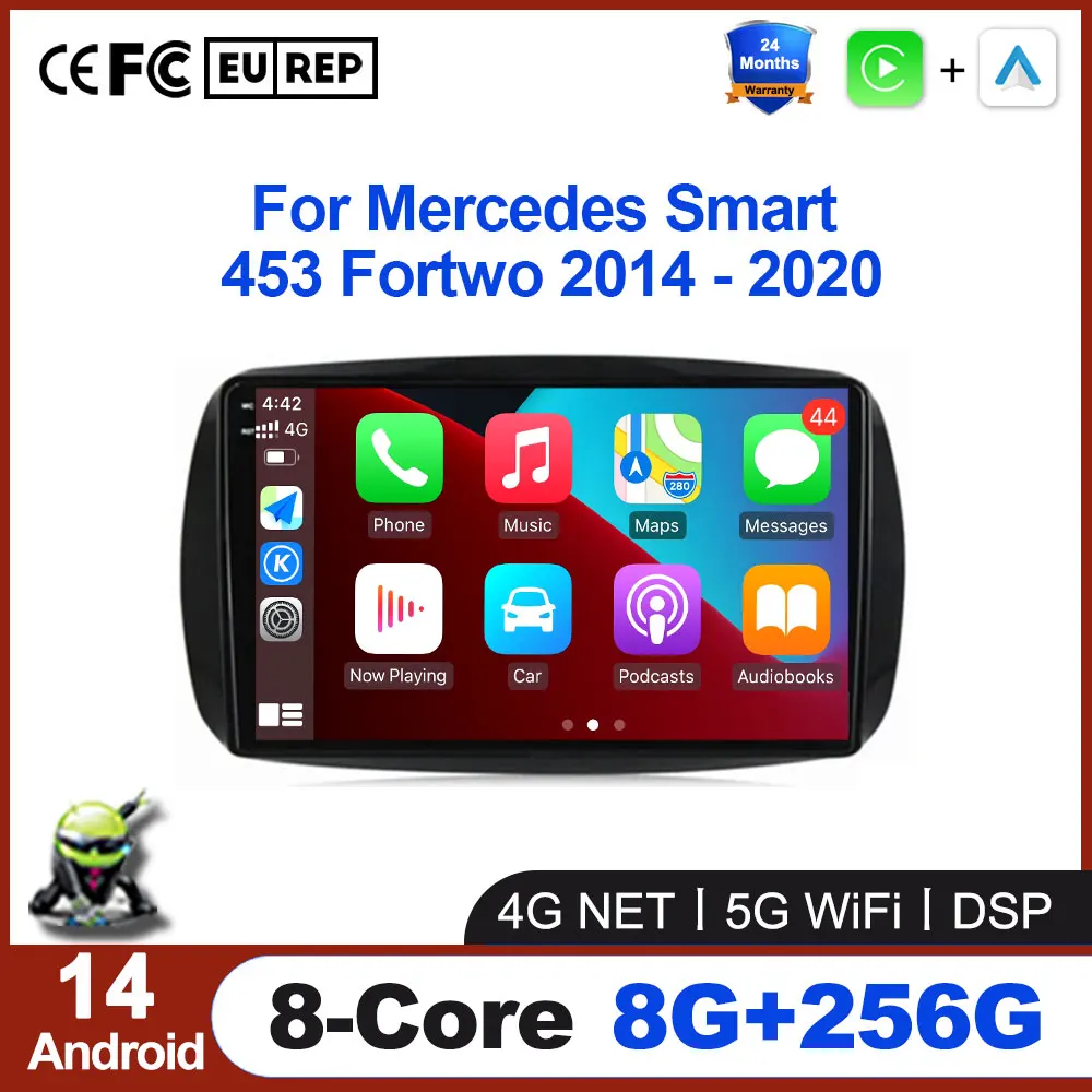 Автомагнитола на Android 14 для Mercedes Smart 453 Fortwo 2014 - 2020 мультимедийный плеер WIFI QLED Carplay Автомобильная GPS-навигация 2Din
Автомагнитола на Android 14 для Mercedes Smart 453 Fortwo 2014 - 2020 мультимедийный плеер WIFI QLED Carplay Автомобильная GPS-навигация 2Din
