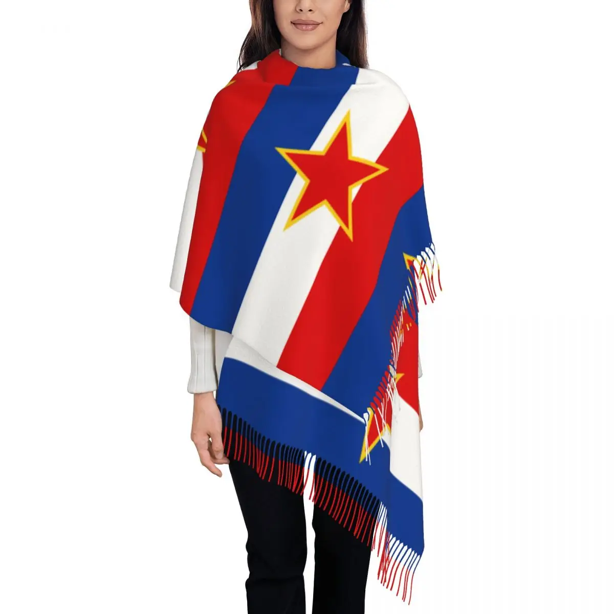 Women's Scarf with Tassel Yugoslavia Flag Long Super Soft Shawl and Wrap Daily Wear Cashmere Scarf
Women's Scarf with Tassel Yugoslavia Flag Long Super Soft Shawl and Wrap Daily Wear Cashmere Scarf