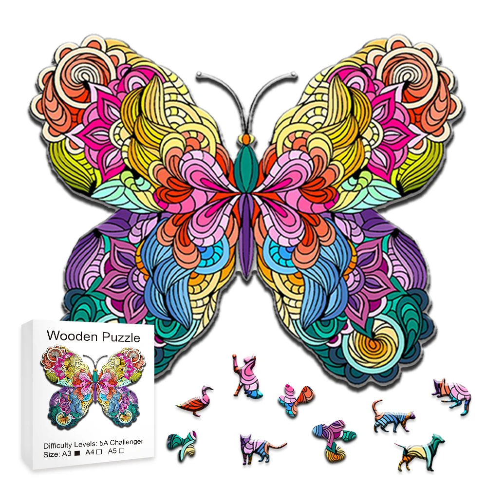 Wooden Animal Puzzle Jigsaw For Adults Kids Unique Mysterious chameleon Buterfly Puzzle Gift Interactive Games wooden toys
Wooden Animal Puzzle Jigsaw For Adults Kids Unique Mysterious chameleon Buterfly Puzzle Gift Interactive Games wooden toys