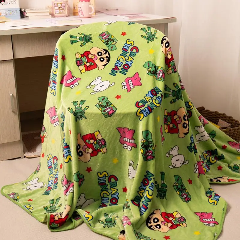 

Милое одеяло Shin Chan Kawaii Crayon, Фланелевое студенческое офисное покрывало для сна, теплая мягкая удобная постельная простыня с принтом для девочек