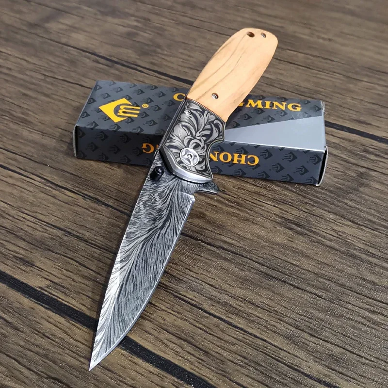 Damascus Steel Knife Quick Open Folding Blade Knifes 440C Wood Handle Pocket Self Defense Camping Hunting Survival Knives
Damascus Steel Knife Quick Open Folding Blade Knifes 440C Wood Handle Pocket Self Defense Camping Hunting Survival Knives