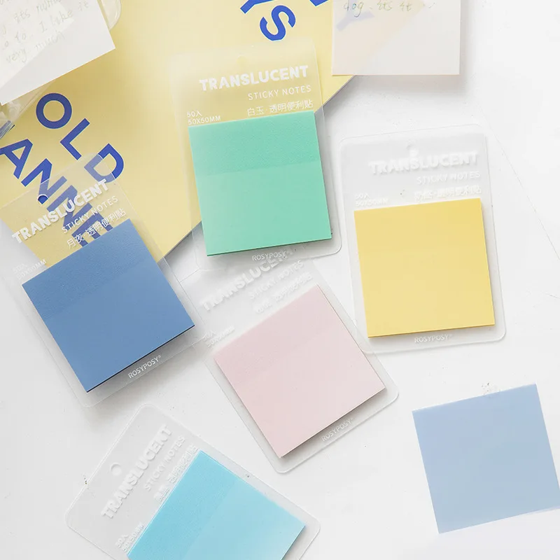 50 Sheets Colorful Transparent Sticky Notes INS Stickable Student Message Memo Pad Writing Note Paper Kawaii Stationery Supplies
50 Sheets Colorful Transparent Sticky Notes INS Stickable Student Message Memo Pad Writing Note Paper Kawaii Stationery Supplies