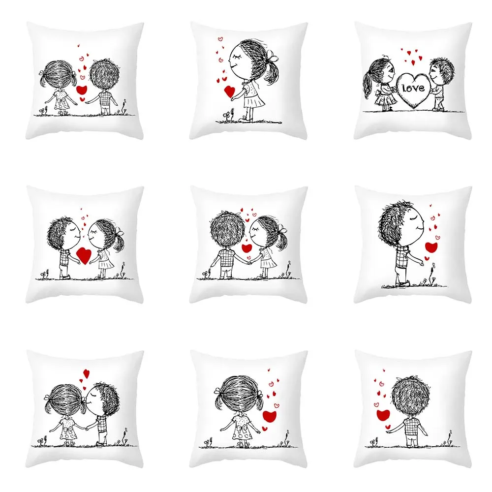 Valentine's Day Couple Love Sketch Printing Pattern Cushion Cover Home Living Room Sofa Decorative Pillow 45X45CM
Valentine's Day Couple Love Sketch Printing Pattern Cushion Cover Home Living Room Sofa Decorative Pillow 45X45CM