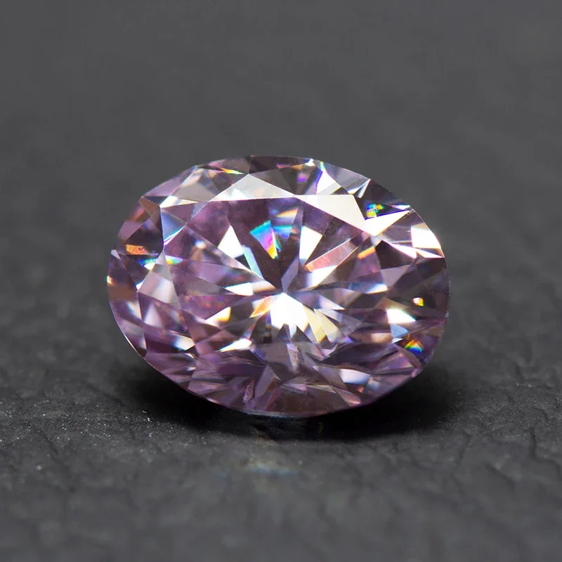 

Драгоценный камень с цветным муассанитом, искусственный фиолетовый цвет, овальная огранка, лабораторный драгоценный камень для роста драгоценных камней, изготовление драгоценных камней