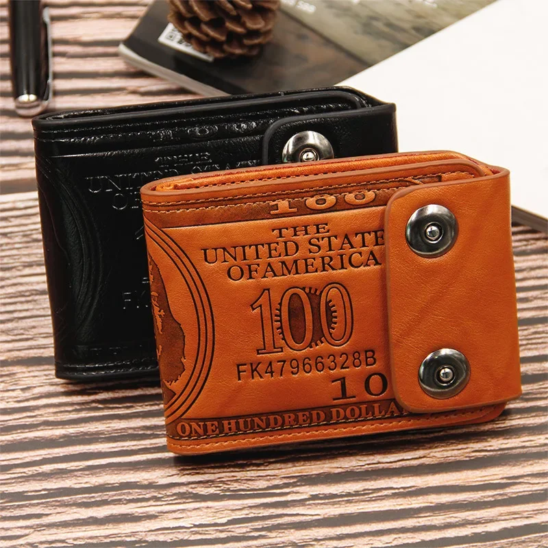 Men's Short Wallet Pressure Change Magnetic Buckle Wallet Double Line Foldable PU Leather Wallet Hundred Dollar Bill Wallet
Men's Short Wallet Pressure Change Magnetic Buckle Wallet Double Line Foldable PU Leather Wallet Hundred Dollar Bill Wallet