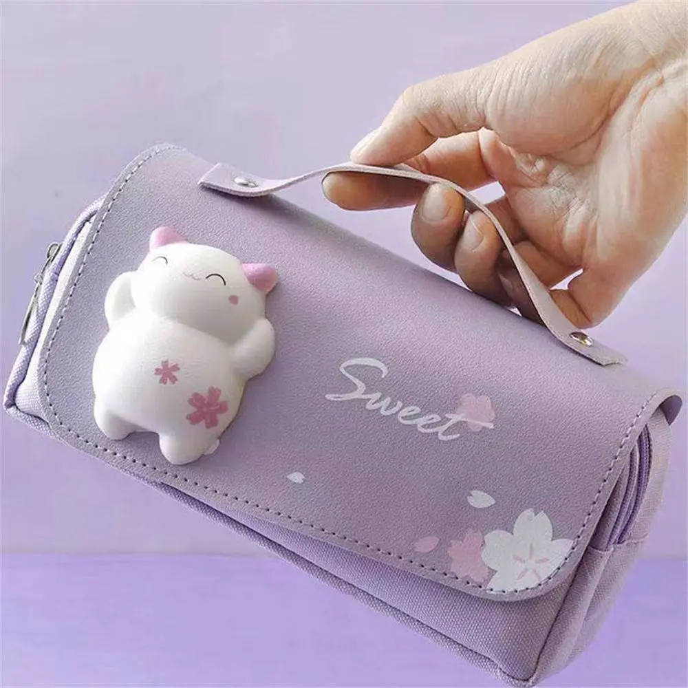 Generic Cute Cat Pencil Case Big Pencil Box Portable