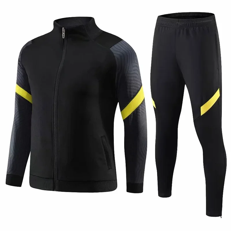 

Full Zip Men's Football Long Sleeves Uniforms Sport Training New Breathable Top Soccer Training Suit Winter sportswear