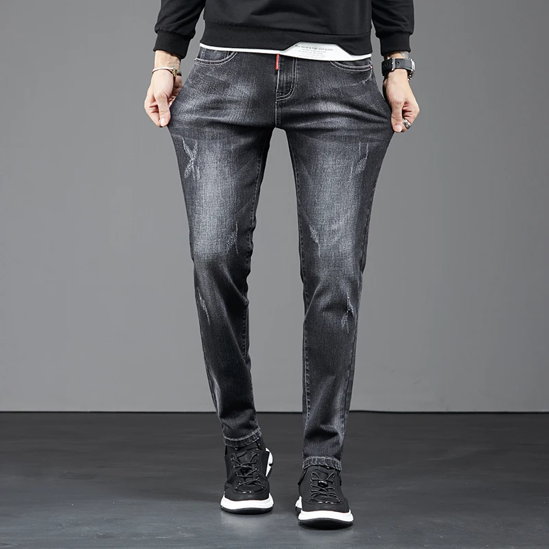 Men's Jeans Slightly Elastic Small Feet Straight Leg Casual Pants British Feng Shui Wash Jeans Spring and Autumn New Style
Men's Jeans Slightly Elastic Small Feet Straight Leg Casual Pants British Feng Shui Wash Jeans Spring and Autumn New Style