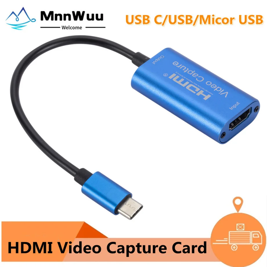Portable 1080P HDMI-compatible Type C Video Capture Micro USB/USB 3.0 Video Grabber for PC Game Camera Recording Live Streaming
Portable 1080P HDMI-compatible Type C Video Capture Micro USB/USB 3.0 Video Grabber for PC Game Camera Recording Live Streaming