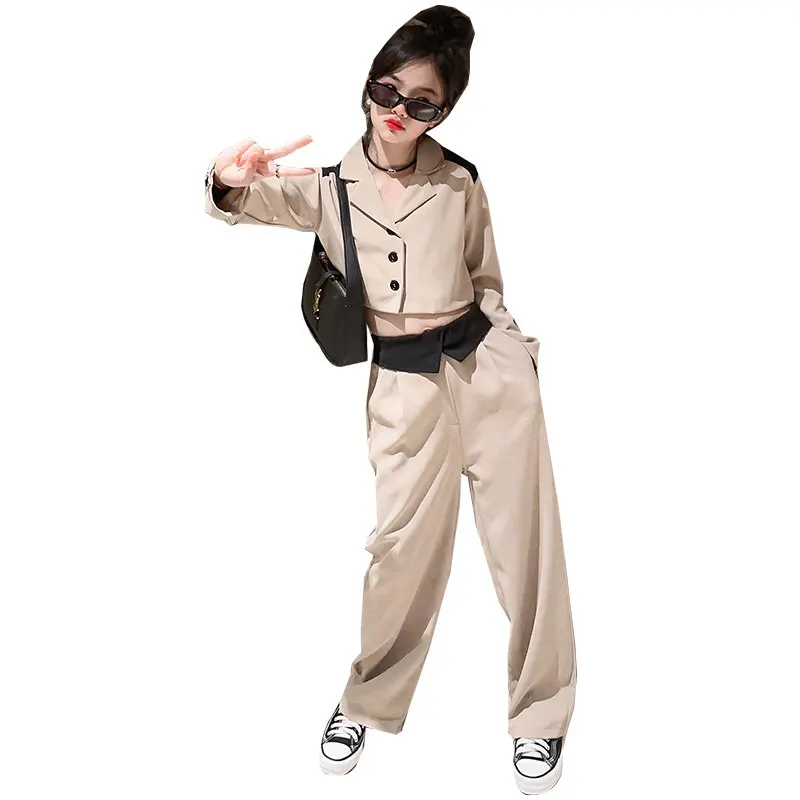 Fashion Young Girls Black Khaki Color Blazer Suits for Kids England Style Jacket + Pants 2Pcs Sets Autumn Formal Casual Outfits
Fashion Young Girls Black Khaki Color Blazer Suits for Kids England Style Jacket + Pants 2Pcs Sets Autumn Formal Casual Outfits