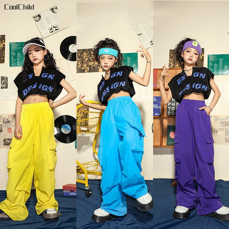 Girls Hip Hop Crop Top Solid Cargo Pants Clothes Sets Kids T-shirt Street Dance Colorful Joggers Child Cool Streetwear Costumes
Girls Hip Hop Crop Top Solid Cargo Pants Clothes Sets Kids T-shirt Street Dance Colorful Joggers Child Cool Streetwear Costumes