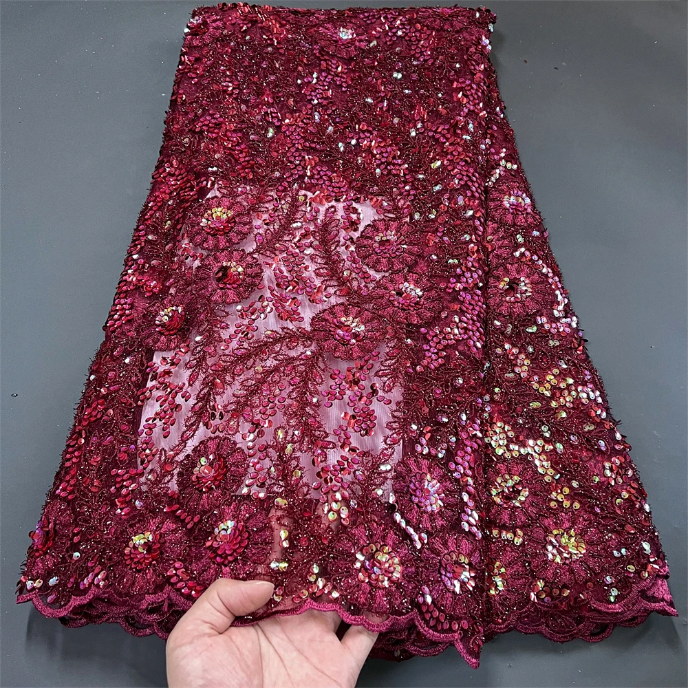 2023 Nigerian Lace Fabrics Embroidery Evening Dresses For Women Red Tulle Sewing 5Yard Sequins African Mesh Fabric Meters
2023 Nigerian Lace Fabrics Embroidery Evening Dresses For Women Red Tulle Sewing 5Yard Sequins African Mesh Fabric Meters