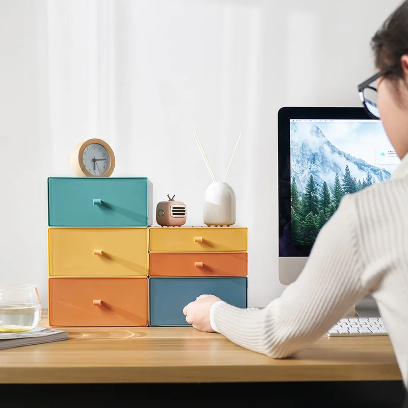 Desktop storage box, plastic drawer dormitory organizer, small storage box for colorful office drawer
Desktop storage box, plastic drawer dormitory organizer, small storage box for colorful office drawer