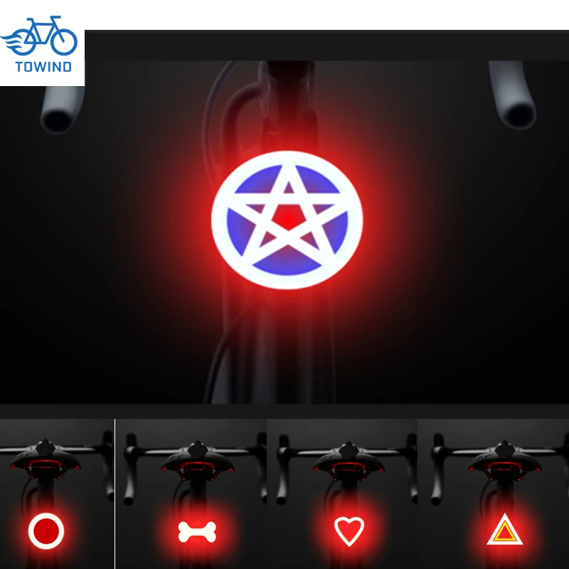 

Креативный задний фонарь для велосипеда с зарядкой от USB, задний фонарь для горного велосипеда, аксессуары для ночной езды на велосипеде, модель с несколькими осветительными приборами