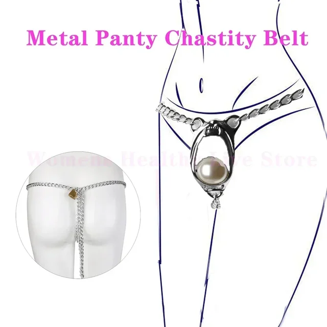 Culotte sexy avec serrure en métal pour femme, ceinture de chasteté, jouets sexuels pour adultes, bande clitoridienne, Squ343, BDSM, lingerie pour couples, 7,0 1