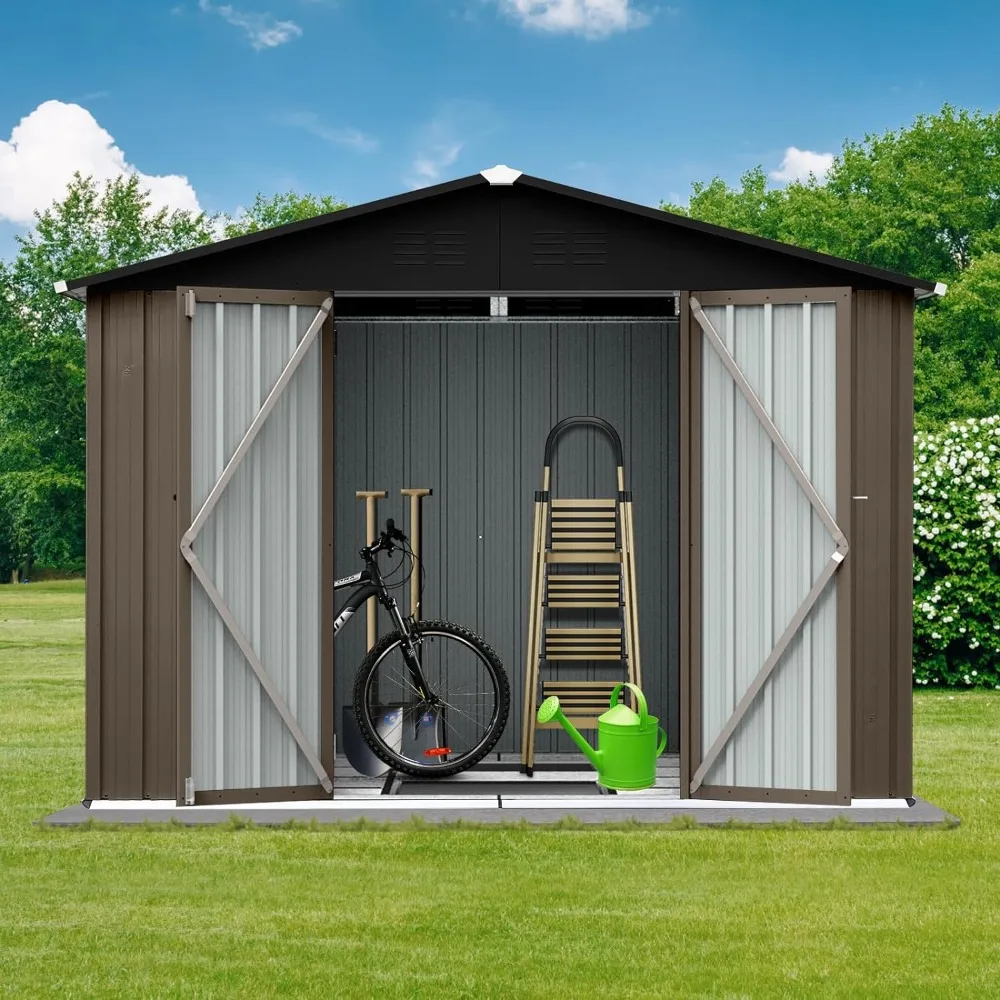 8x6foot outdoor storage shed with flooring, utility shed with lockable door, steel corrosion resistant outdoor garden metal shed
8x6foot outdoor storage shed with flooring, utility shed with lockable door, steel corrosion resistant outdoor garden metal shed