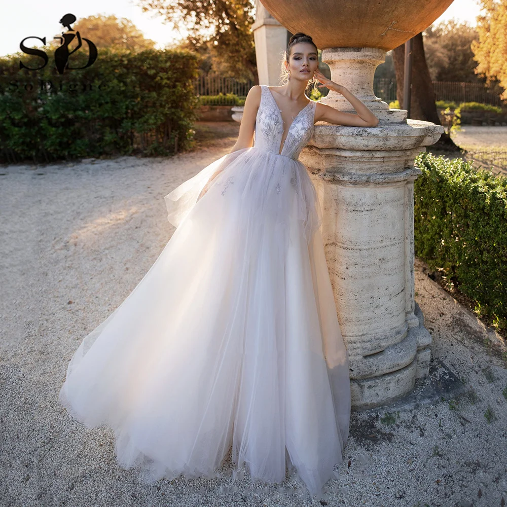 SoDigne Newest Elegant Princess Wedding Dress Sexy V Neck Backless Bridal Dress Lace Appliques Wedding Gowns vestido de noiva
SoDigne Newest Elegant Princess Wedding Dress Sexy V Neck Backless Bridal Dress Lace Appliques Wedding Gowns vestido de noiva