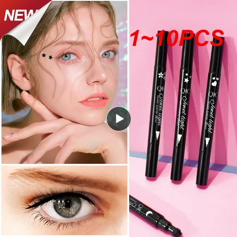 

1~10PCS Star Moon Heart Seal Eye Liner Set Makeup Eyeliner Stamp Double-Headed Waterproof Template Make Up Cosmetics Tool Pen